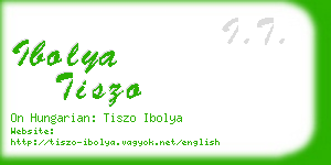 ibolya tiszo business card